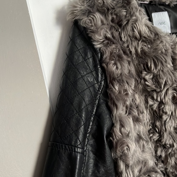 NEXT FAUX LEATHER AND FAUX FUR JACKET - Picture 5 of 9